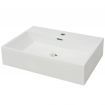 Basin with Faucet Hole Ceramic White 60.5x42.5x14.5 cm
