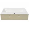 Basin with Faucet Hole Ceramic White 60.5x42.5x14.5 cm