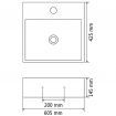 Basin with Faucet Hole Ceramic White 60.5x42.5x14.5 cm