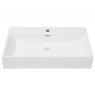 Basin with Faucet Hole Ceramic White 76x42.5x14.5 cm