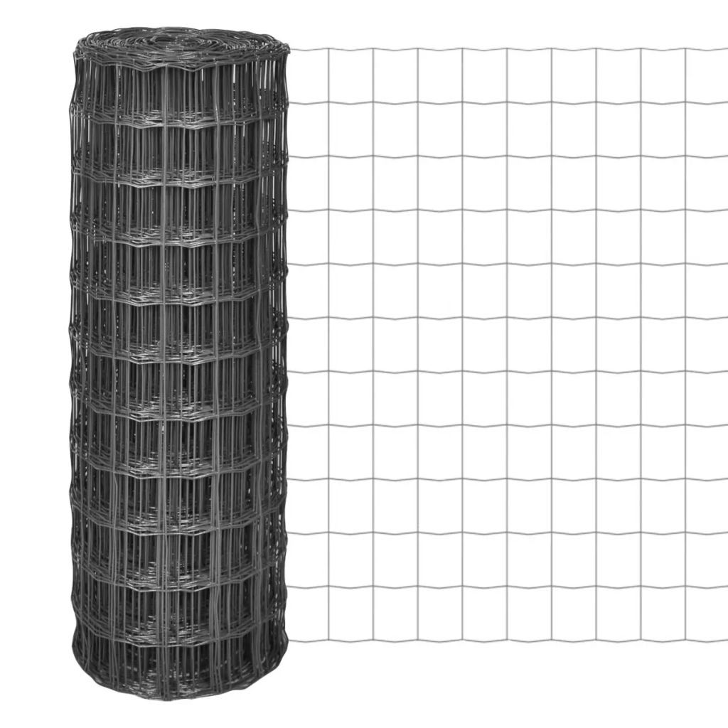 Euro Fence 25x0.8m with 100x100mm Mesh Steel Grey