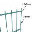 Fence Panel with Posts Green Iron 6x1.6 m