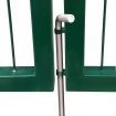 Garden Patio Fence Gate with Posts 350x100 cm Steel Green