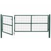 Garden Patio Fence Gate with Posts 350x120 cm Steel Green