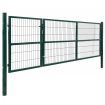 Garden Patio Fence Gate with Posts 350x120 cm Steel Green