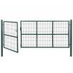 Garden Patio Fence Gate with Posts 350x140 cm Steel Green