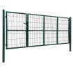 Garden Patio Fence Gate with Posts 350x140 cm Steel Green