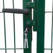 Garden Patio Fence Gate with Posts 350x140 cm Steel Green