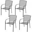 5 Piece Outdoor Dining Set Steel Anthracite