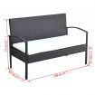 4 Piece Garden Lounge Set with Cushions Poly Rattan Black