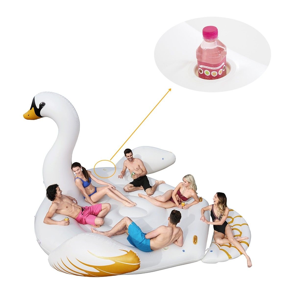 giant swan float 6 person