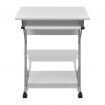 Computer Desk Pull Out Tray White Furniture Office Student Table