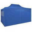 Foldable Tent Pop-Up with 4 Side Walls 3x4.5 m Blue