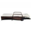 Sun Lounger with Cushion & Wheels Poly Rattan Brown