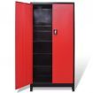 Tool Cabinet with 2 Doors Steel 90x40x180 cm Black and Red