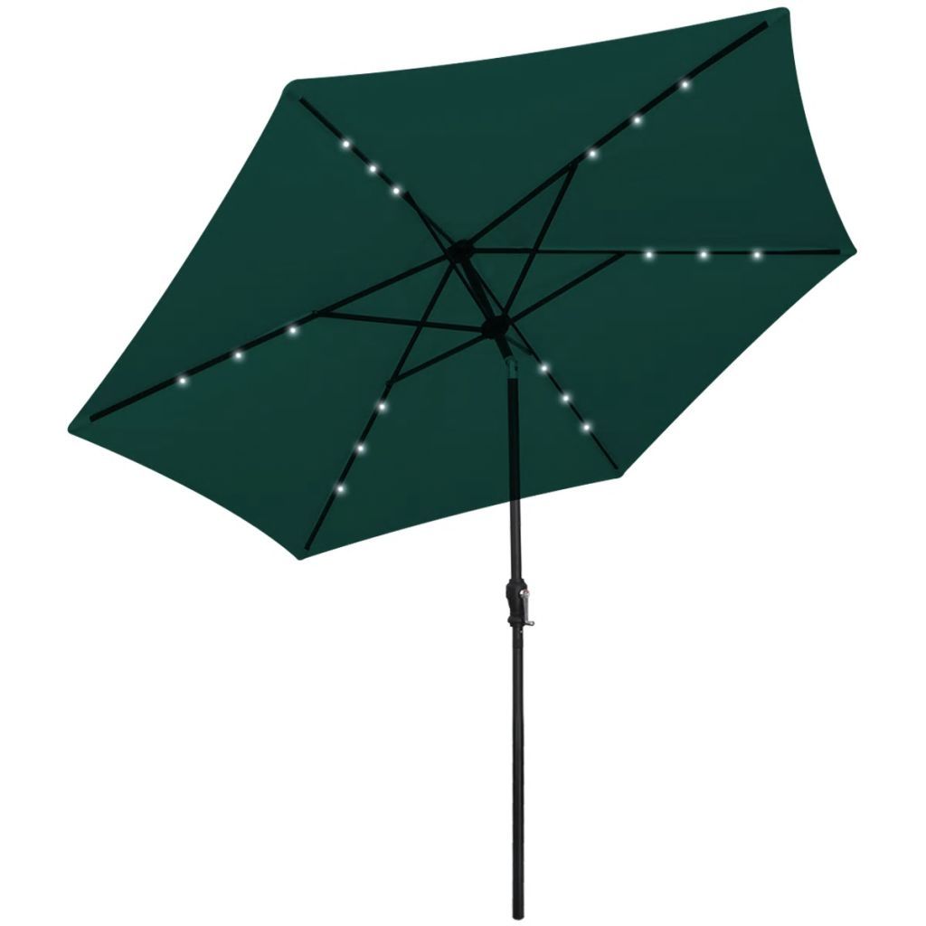 LED Cantilever Umbrella 3 m Green