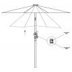 LED Cantilever Umbrella 3 m Green