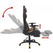 Reclining Office Racing Chair with Footrest Gold