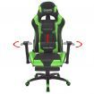 Reclining Office Racing Chair with Footrest Green