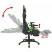 Reclining Office Racing Chair with Footrest Green