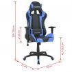 Reclining Office Racing Chair Artificial Leather Blue