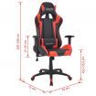 Reclining Office Racing Chair Artificial Leather Red