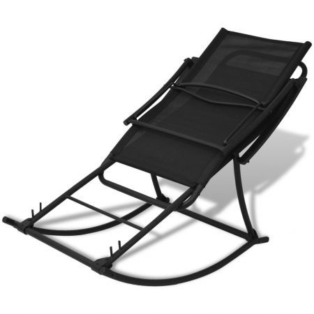 Garden Rocking Chair Steel and Textilene Black | Crazy Sales