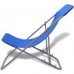 Folding Beach Chairs 2 pcs Powder-coated Steel Blue