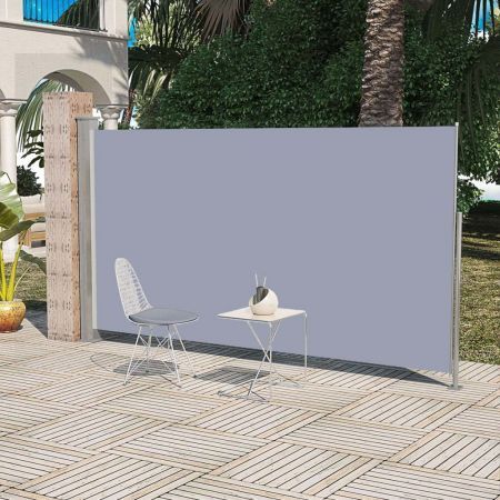 Patio Retractable Side Awning 180 x 300 cm Grey