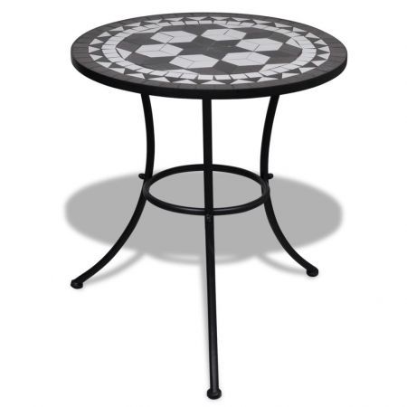 Mosaic Table 60 cm Black and White