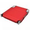 Folding Sun Lounger with Head Cushion Powder-coated Steel Red