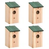 Bird House Nesting Box Wood 4 pcs