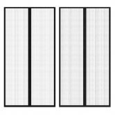 Insect Door Curtain 210 x 100 cm 2 pcs Magnet Black