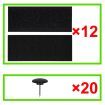 Insect Door Curtain 210 x 100 cm 2 pcs Magnet Black