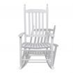 Rocking Chair with Curved Seat White Wood