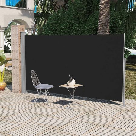 Patio Terrace Side awning 160 x 300 cm Black