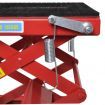 Red Motorcycle Lift 135 kg with Foot Pad, Locking Bar, Release Valve