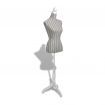 Ladies Bust Display Mannequin Linen With Stripes