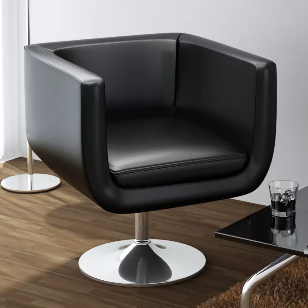 Bar Chair Artificial Leather Black