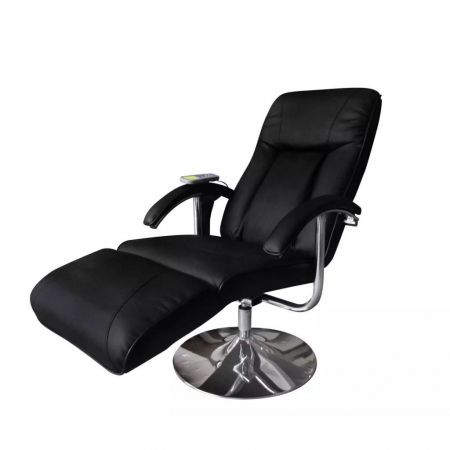 Massage Chair Electric Artificial Leather Adjustable Black
