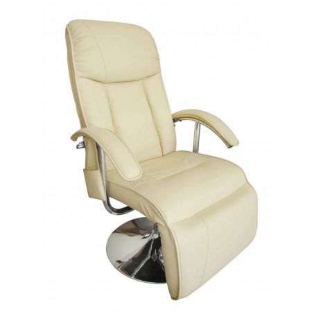Massage Chair Electric Artificial Leather Cream White