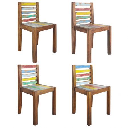 Dining Chairs 4 pcs Solid Reclaimed Boat Wood 45x45x85 cm