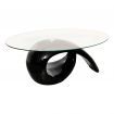 Coffee Table with Oval Glass Top High Gloss Black