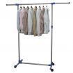 Adjustable Clothes Rack Stainless Steel 165x44x150 cm Silver