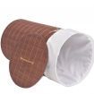 Bamboo Laundry Bin Round Brown