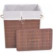 Bamboo Laundry Bin Rectangular Brown