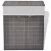 Bamboo Laundry Bin Rectangular Dark Brown