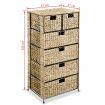 Storage Unit with 6 Baskets 47x37x100 cm Water Hyacinth