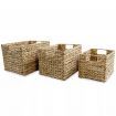 Storage Basket Set 3 Pieces Water Hyacinth