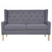 2-Seater Sofa Fabric Grey